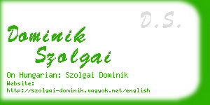 dominik szolgai business card